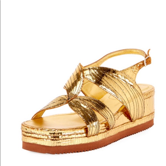dries van noten gold sandals